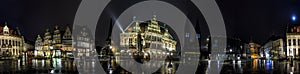 Night Skyline of Bremen main market square