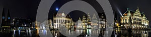 Night Skyline of Bremen main market square