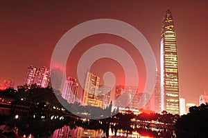 Night skyline in shenzhen city