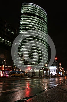Night skyscraper in Berlin