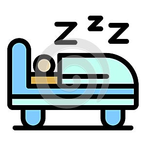 Night sleep icon color outline vector