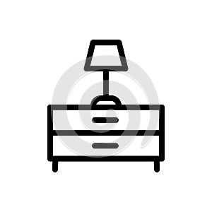 Night Stand Home and Living Furniture icon outline vector. isolated on white background