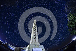 Night Star trail Panaroma in Kars SarÃ„Â±kamÃ„Â±Ã…Å¸ martyrdom