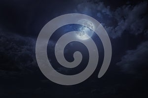 Night starry sky and moon