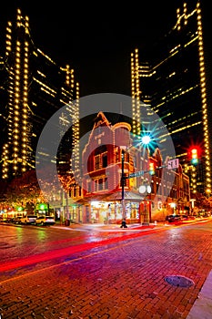 Night Street in Fort Worth ,Dallas ,Texas,USA