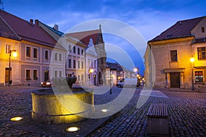 Night street in Kutna Hora Kuttenberg, Czech republic