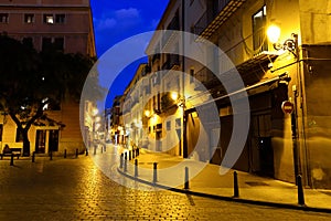 Night street of Valencia. Spain