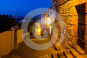 Night streets of Villafames, town in Valencia