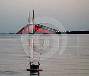 Night At Sunshine Skyway Bridge