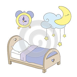 Night time clip art set