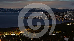Night Time Lapse of Lake Tahoe and Incline Village