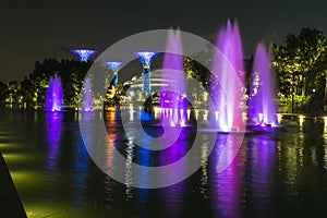 Night time shot of Singapore