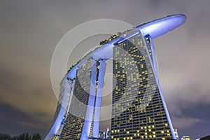 Night time shot of Singapore