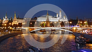 Night timelapse of Moscow Kremlin