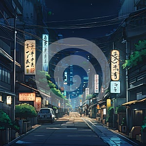 a night on the Tokyo\'s streets, as if it were an anime