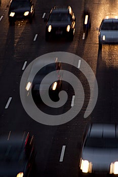 Night traffic in the city of sao paulo