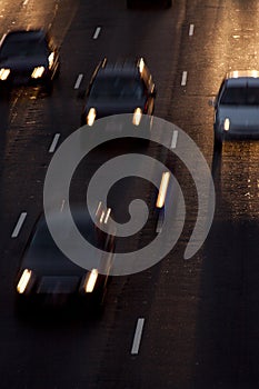 Night traffic in the city of sao paulo