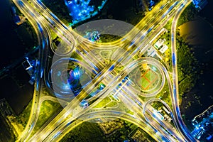 Night traffic on crossroad junction transport technology