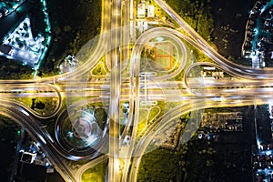 Night traffic on crossroad junction transport technology