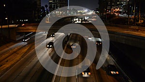 Night Traffic in Downtown Los Angeles