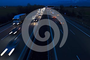 Night traffic on a German Autobahn