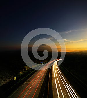 Night traffic on the highway