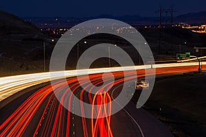 Night Traffic in Lakewood, Colorado photo