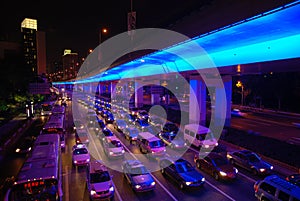 Night traffic in Shanghai