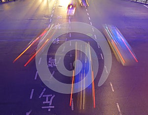 Night traffic in Shanghai