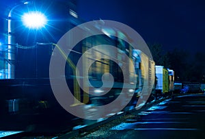 Night train blue