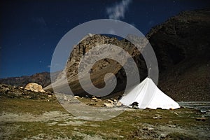 Night trekking camp
