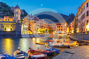 Night Vernazza, Cinque Terre, Liguria, Italy