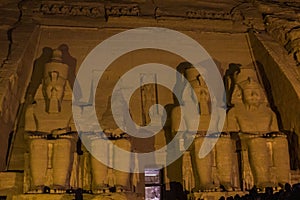 Night view of Abu Simbel temple, Egy