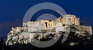 Night view of Acropolis, Athens, Greece