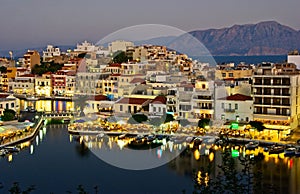 Night view of Aghios Nikolaos