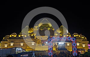 Night view of akshardham temple, rohtak