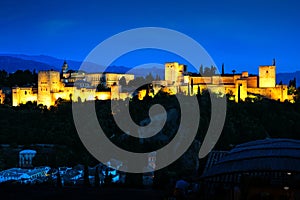 Night view of the Alhambra, Granada, Spain