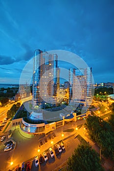 Night view of the apartment complex