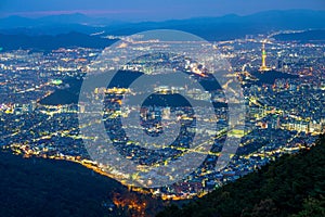 Night view from aspan park of daegu, south korea