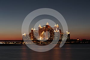 Night view Atlantis Hotel in Dubai, UAE