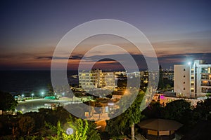 Night view of Ayia NAPA, Cyprus.