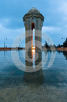 Night view of the Baku city