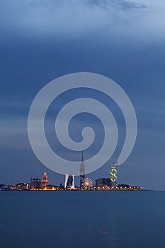 Night view on Batumi, Georgia