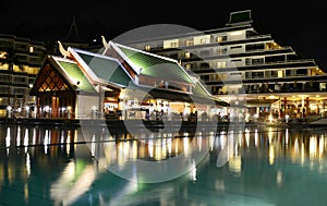 Night view of the beach resort