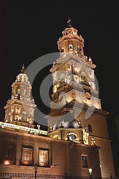 Night view, cathedral of morelia in michoacan, mexico XX