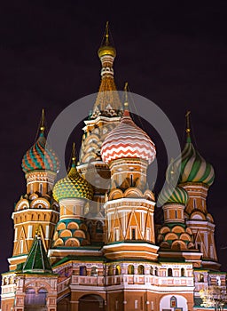 Night view of Beautiful St. Basil Cathedral