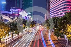 Night view of the beautiful street in Changsha