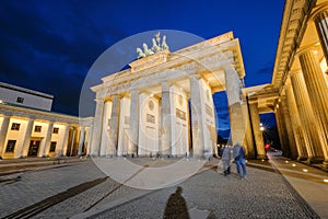 Night view of Berlin Brandenburg tor Gate, Berlin, Germany