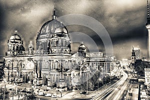 Night view of Berlin Cathedral, Germany