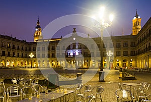 Night view of Berria Square. Vitoria-Gasteiz photo